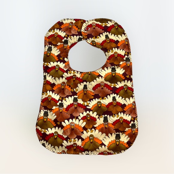 Lot/2 Handmade Thanksgiving Bibs OOAK - Picture 2 of 11
